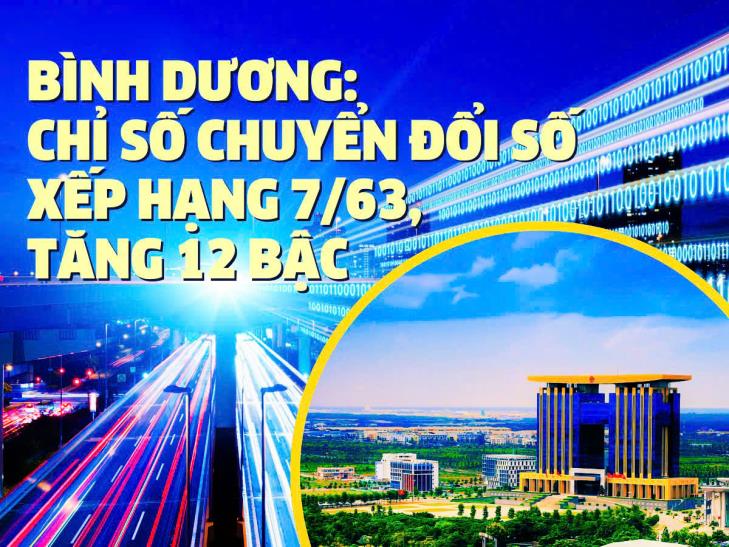 Bình Dương: Chỉ số chuyển đổi số xếp hạng 7/63, tăng 12 bậc